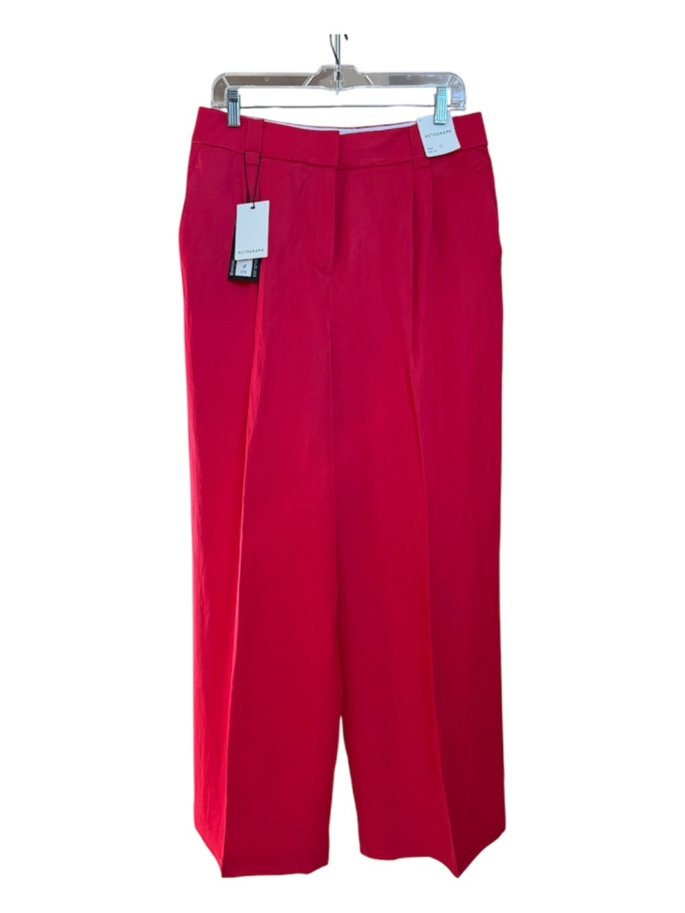 M&S AUTOGRAPH | Fuchsia Linen Blend Wide Leg Baggy Pant UK Sz 14/US Sz